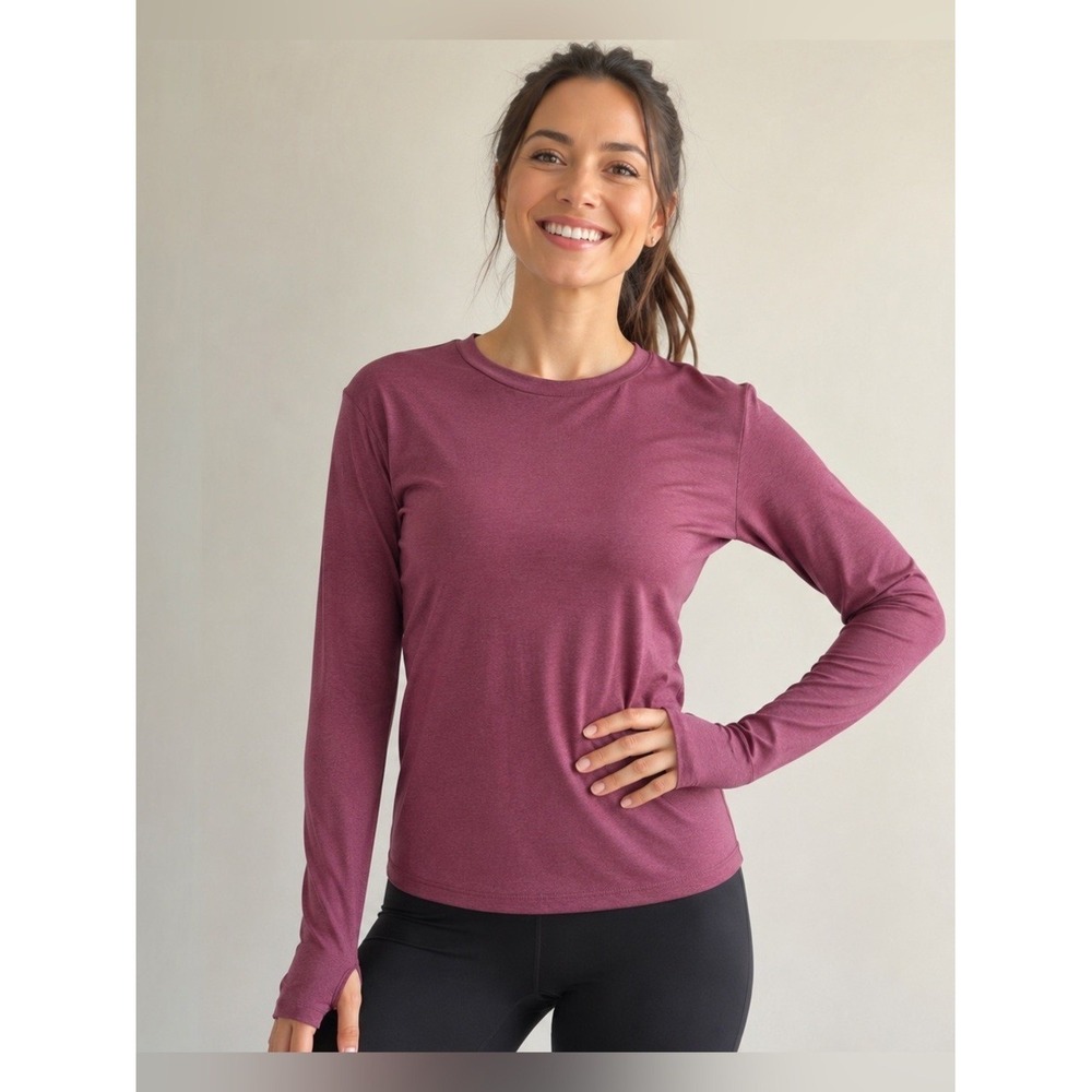 Johnny Was Calme Ease Space Dye Minimalist Quiet Luxury Long Sleeve Top M